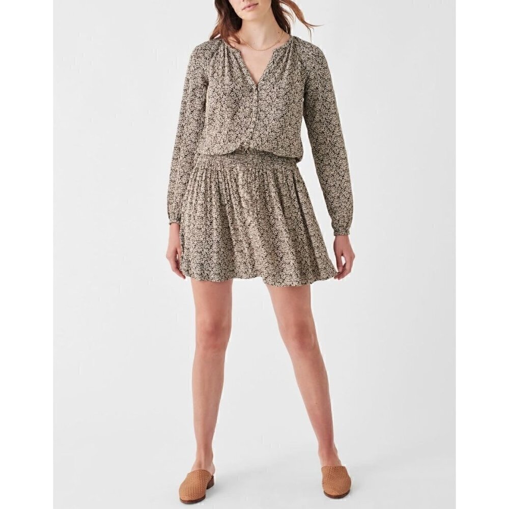 New Faherty Women's Size L Montara Dress Leaf Batik Blouse dress MSRP $178